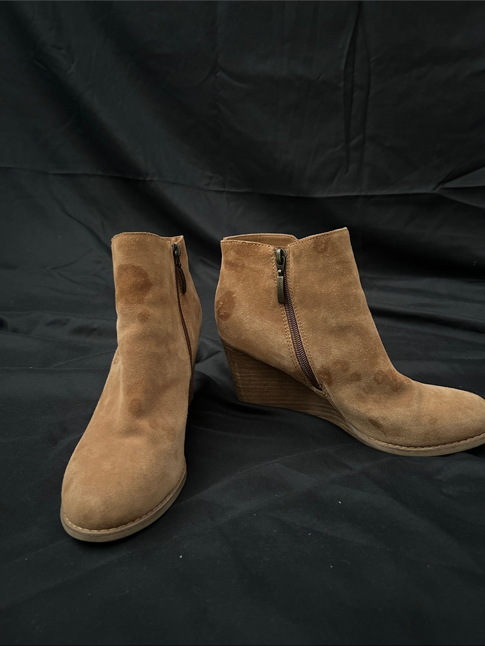 Franco Fortini Brown Suede Wedge Ankle Booties